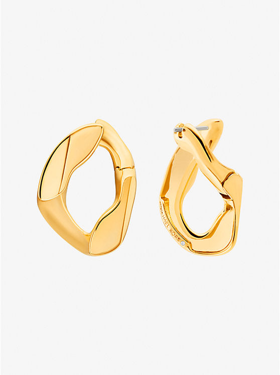 Michael Kors Precious Metal-Plated Brass Curb Link Hoop Earrings
