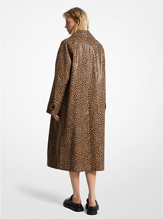 Michael Kors Cheetah Print Balmacaan Coat