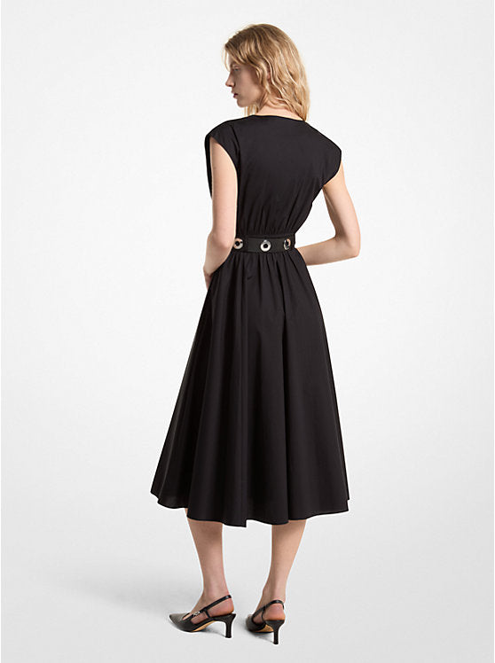 Michael Kors Stretch Organic Cotton Poplin Midi Dress