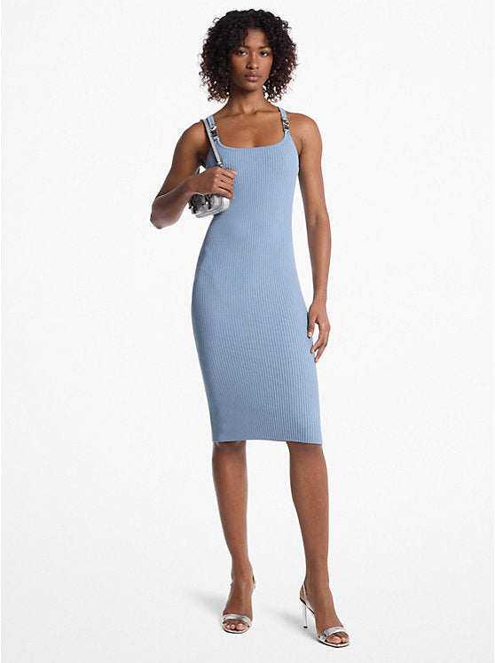 Michael Kors Ribbed Stretch Knit Midi Tank Dress