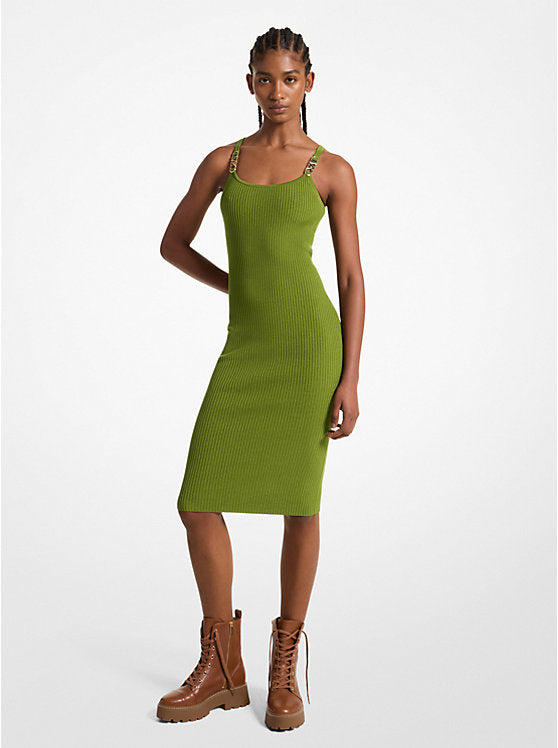 Michael Kors Ribbed Stretch Knit Midi Tank Dress