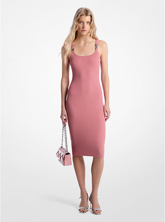 Michael Kors Ribbed Stretch Knit Midi Tank Dress