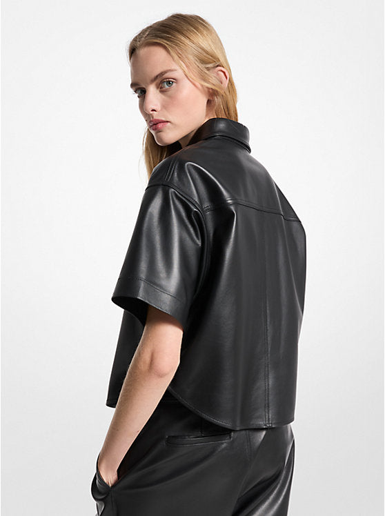 Michael Kors Cropped Leather Shirt