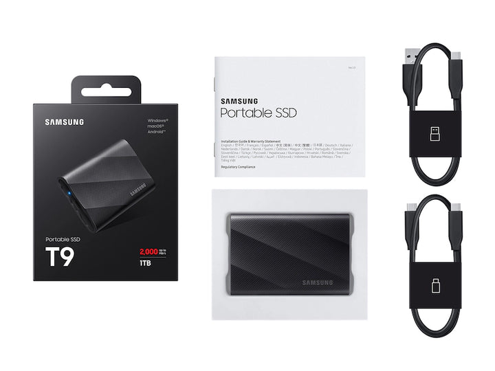 Samsung Portable SSD T9 1 TB USB 3.2 Gen 2x2 (Black)
