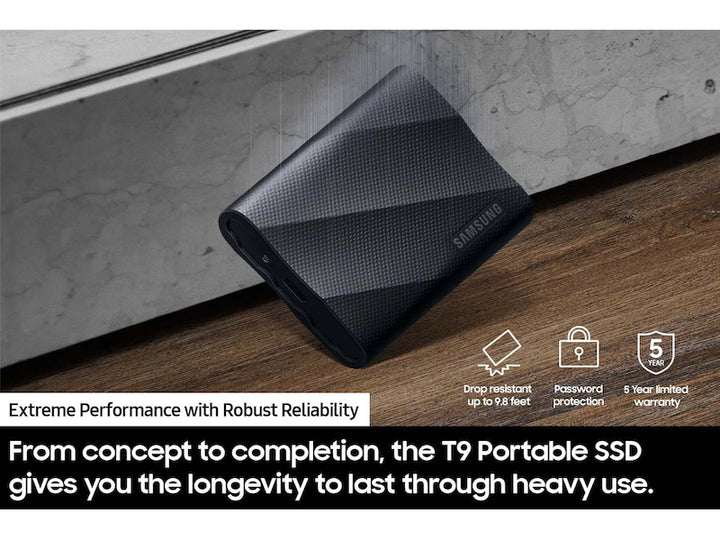 Samsung Portable SSD T9 1 TB USB 3.2 Gen 2x2 (Black)