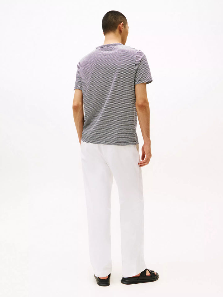 Tommy Hilfiger Stripe Linen-Cotton Blend Pocket T-Shirt