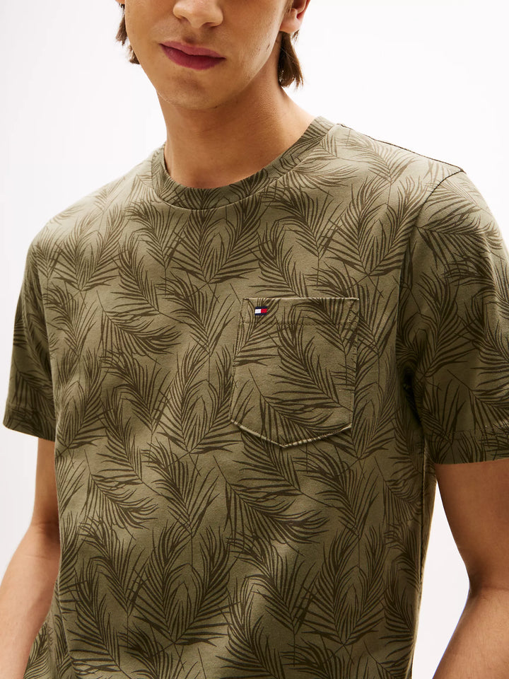 Tommy Hilfiger Allover Leaf Print Pocket T-Shirt