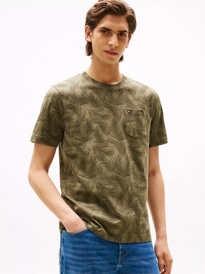 Tommy Hilfiger Allover Leaf Print Pocket T-Shirt