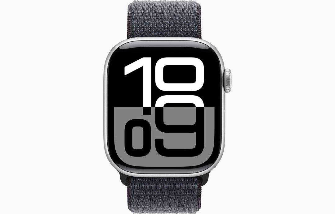 Apple Watch Series 10 GPS + Cellular, 42mm Silver Aluminum Case with Ink Sport Loop