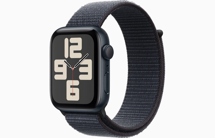 Apple Watch SE GPS, 44mm Silver Aluminum Case with Ink Sport Loop