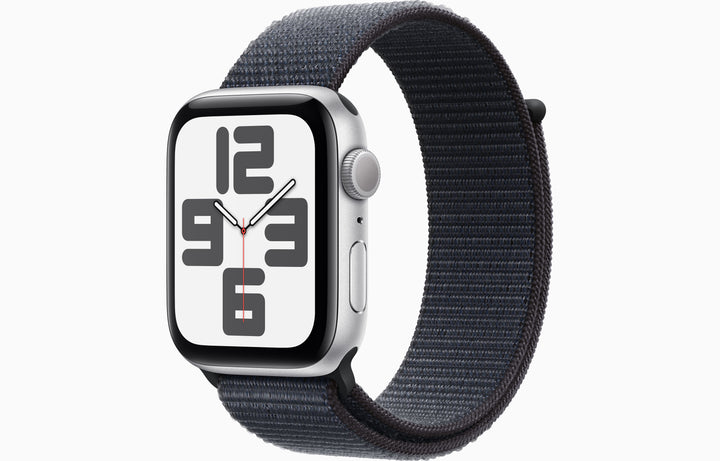 Apple Watch SE GPS, 44mm Starlight Aluminum Case with Ink Sport Loop