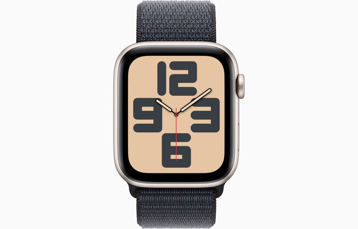 Apple Watch SE GPS + Cellular, 44mm Silver Aluminum Case with Ink Sport Loop