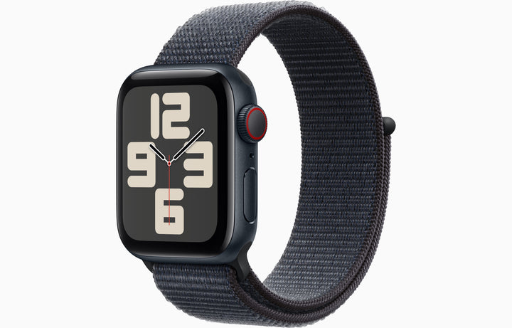 Apple Watch SE GPS + Cellular, 40mm Silver Aluminum Case with Ink Sport Loop