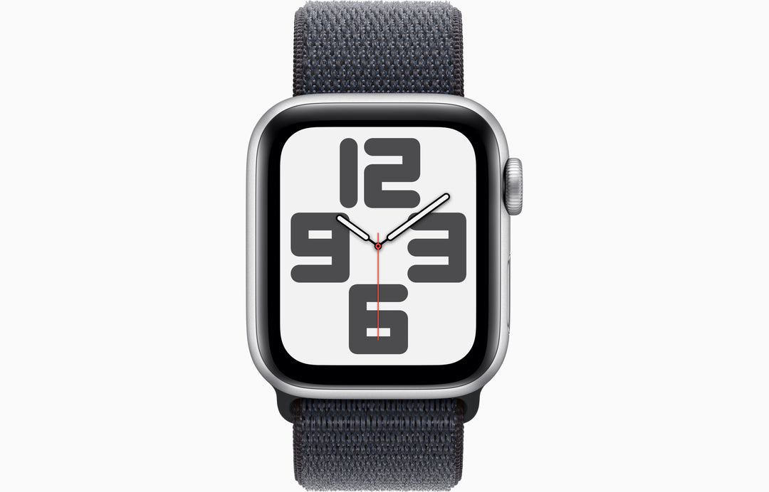 Apple Watch SE GPS + Cellular, 40mm Silver Aluminum Case with Ink Sport Loop