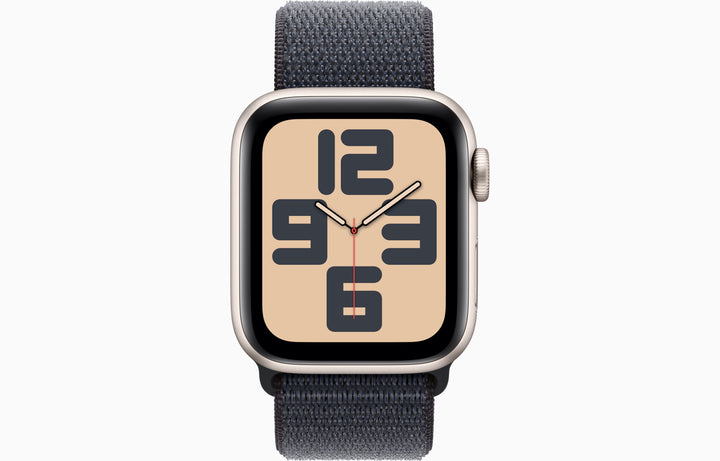 Apple Watch SE GPS + Cellular, 40mm Silver Aluminum Case with Ink Sport Loop