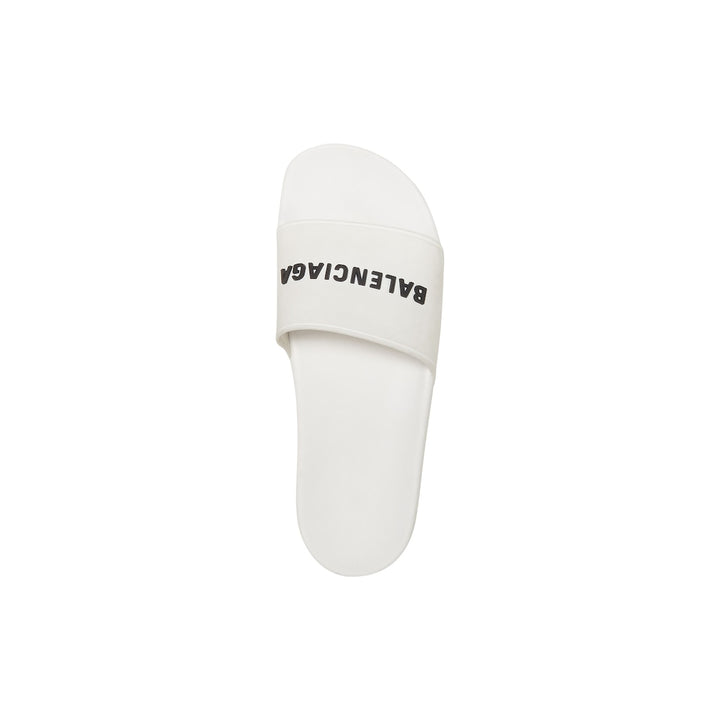BALENCIAGA  Women's Pool Slide Sandal in White Black
