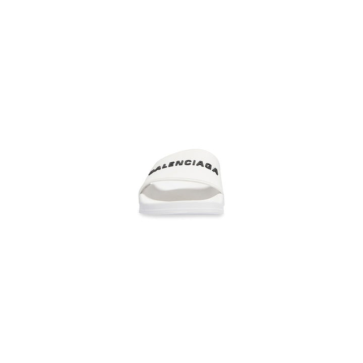 BALENCIAGA  Women's Pool Slide Sandal in White Black