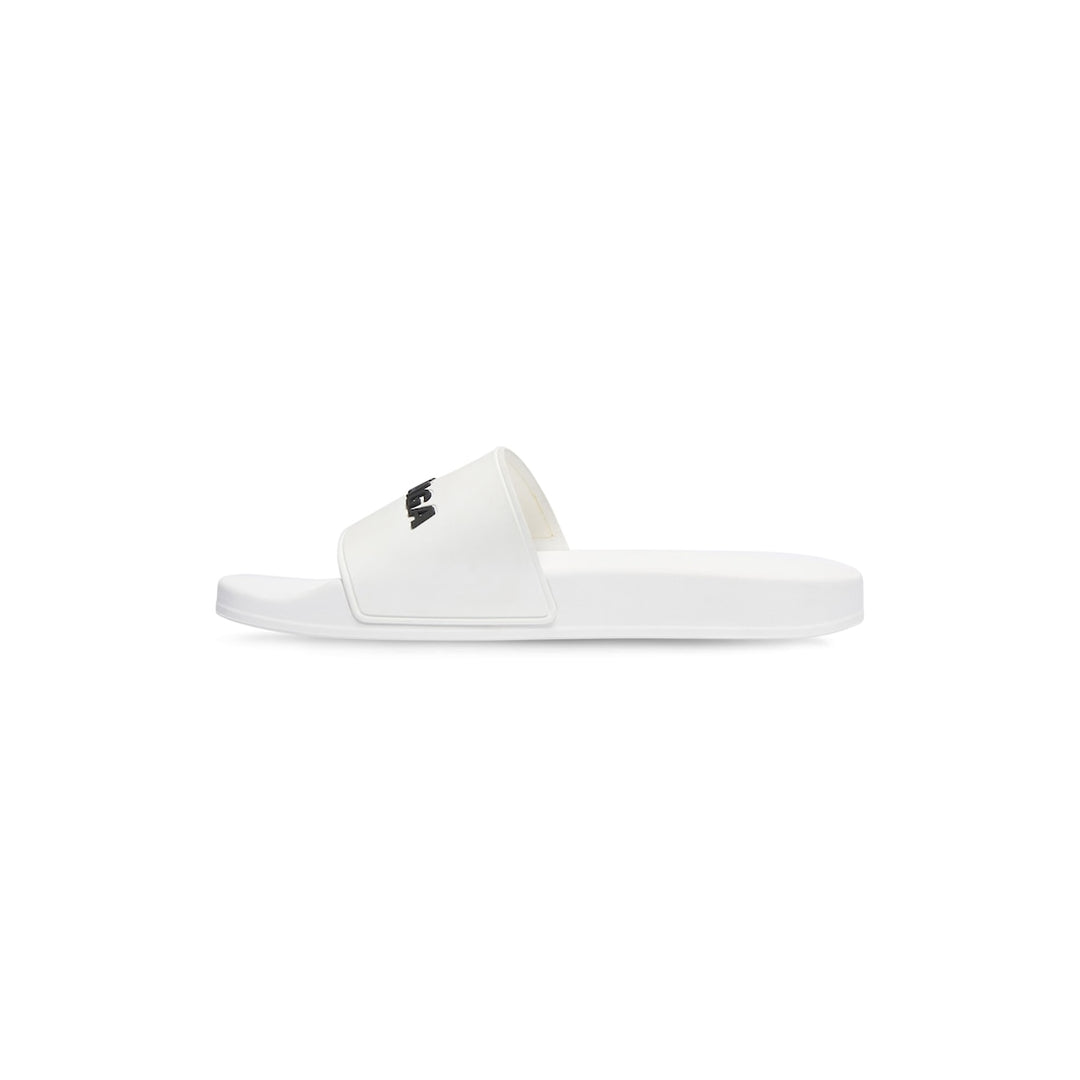 BALENCIAGA  Women's Pool Slide Sandal in White Black