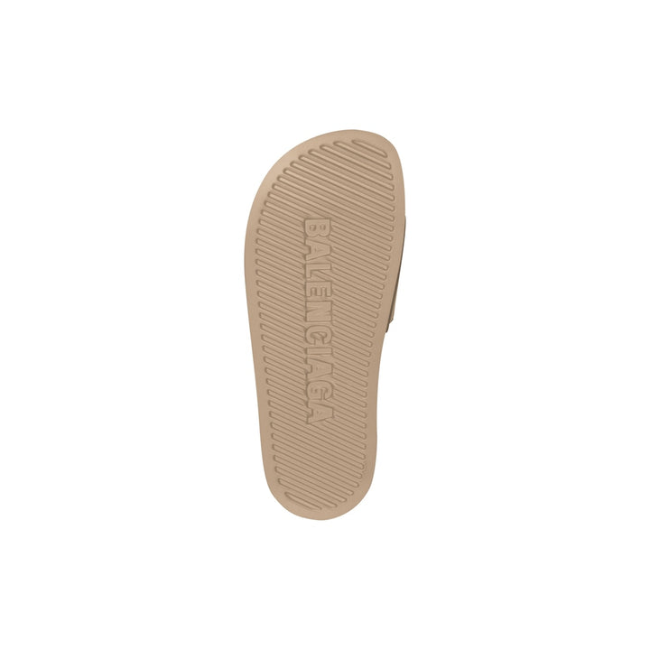 BALENCIAGA Men's Pool Slide Sandal in Beige