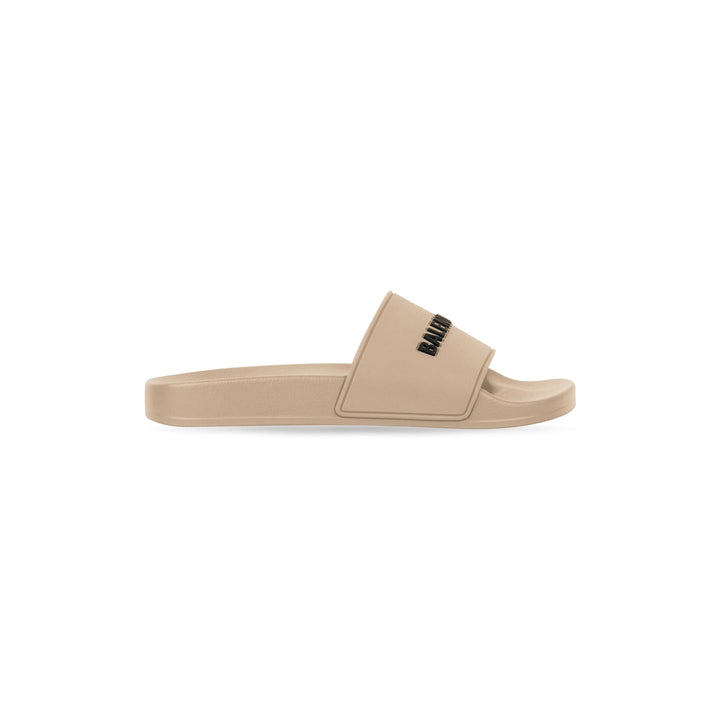 BALENCIAGA Men's Pool Slide Sandal in Beige