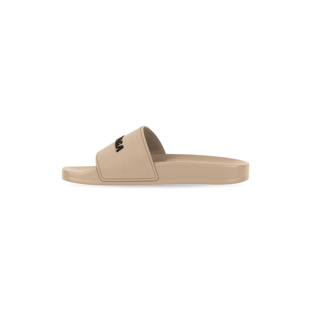 BALENCIAGA Men's Pool Slide Sandal in Beige