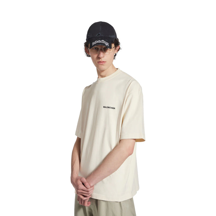 BALENCIAGA MEN'S LOGO T-SHIRT MEDIUM FIT