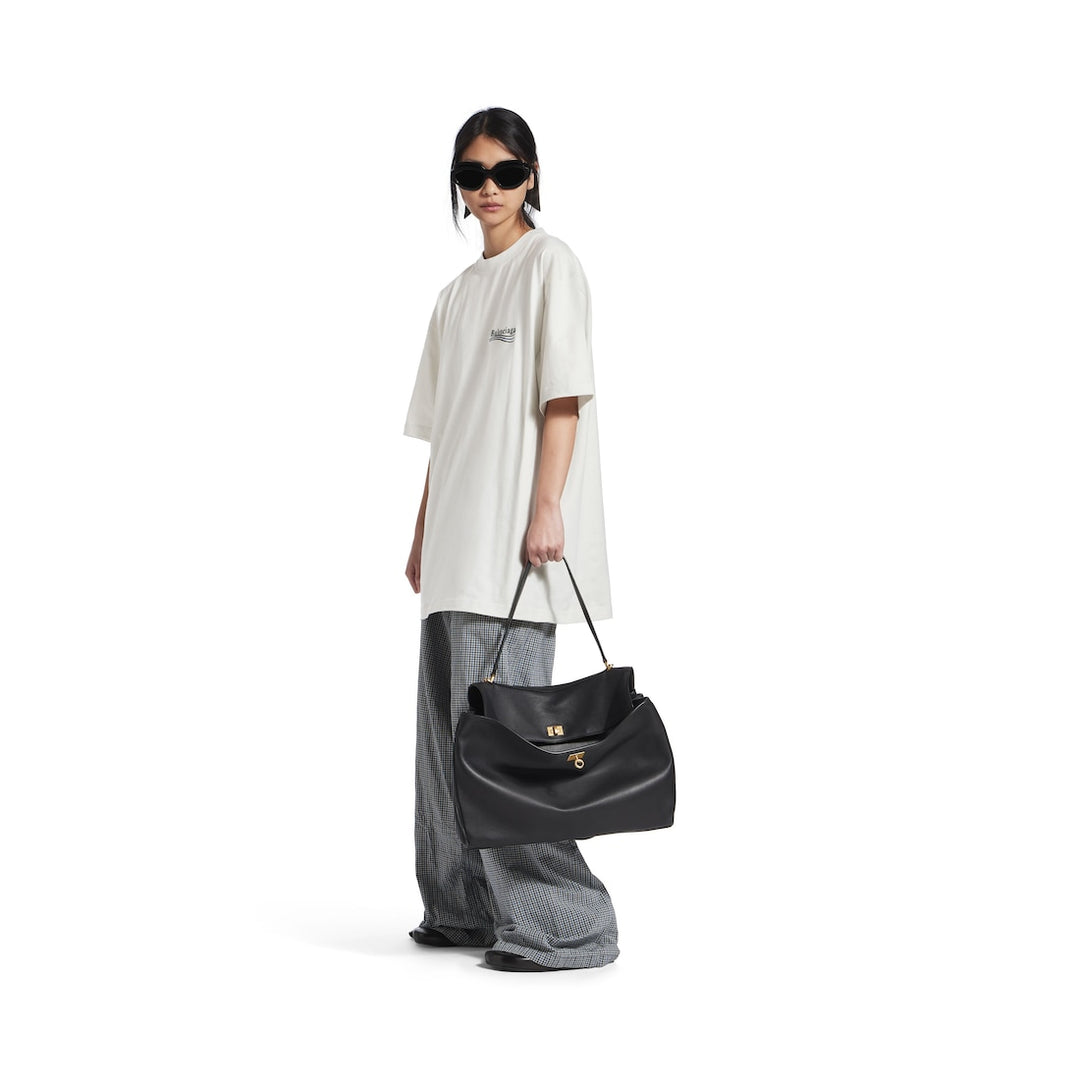 BALENCIAGA Women's Political Campaign T-shirt Large Fit in White