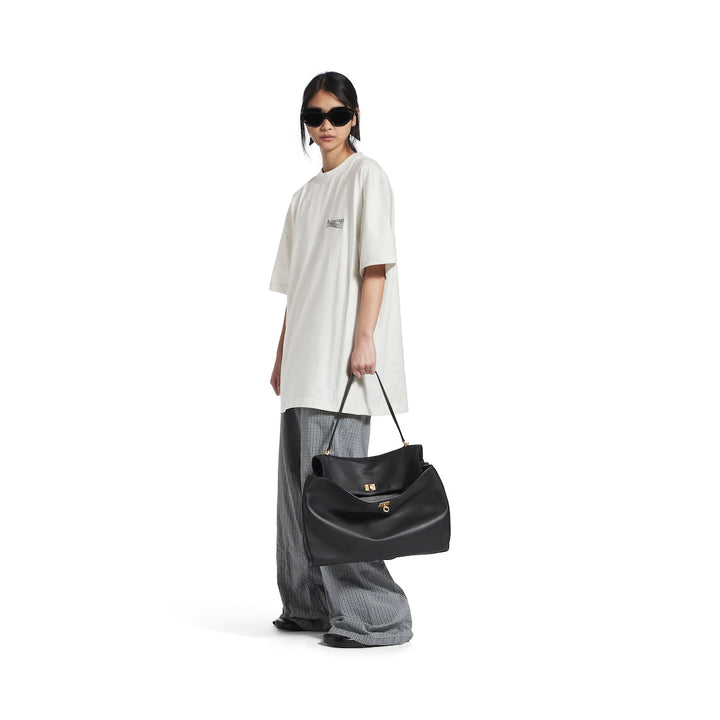 BALENCIAGA Women's Political Campaign T-shirt Large Fit in White