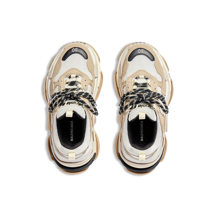 BALENCIAGA Kids - Triple S Sneaker in Beige/white