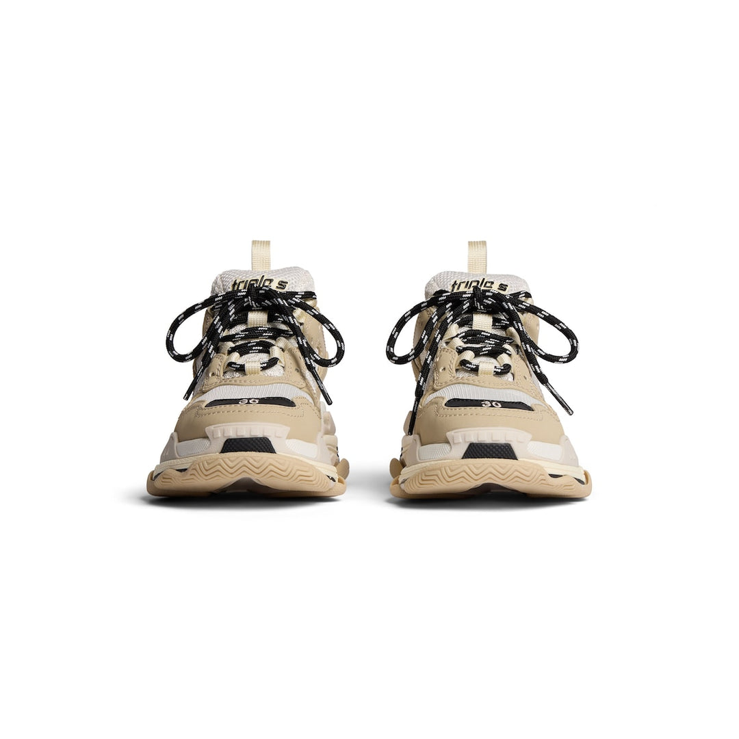 BALENCIAGA Kids - Triple S Sneaker in Beige/white