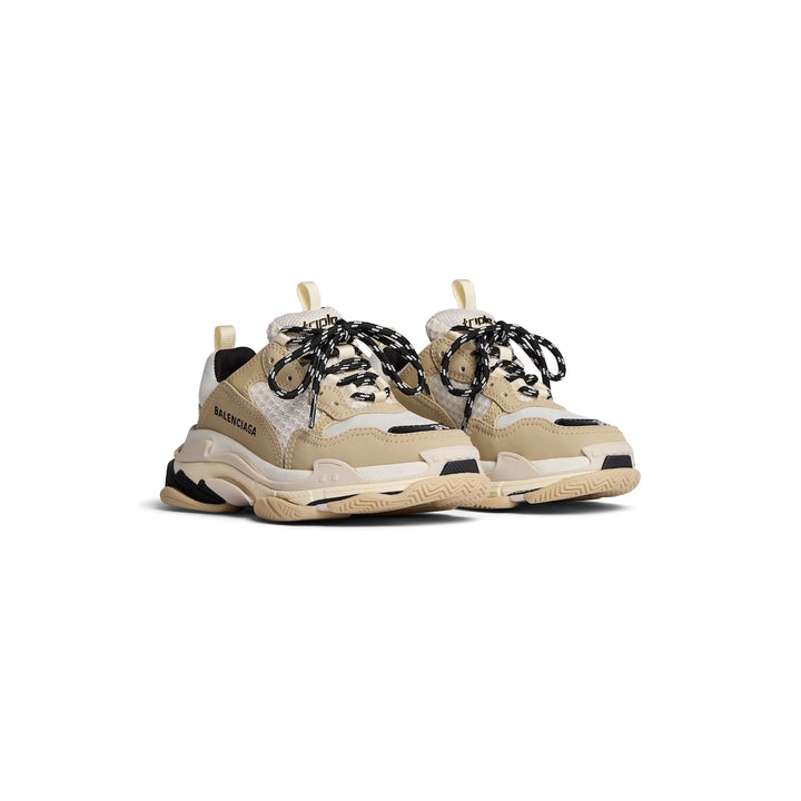 BALENCIAGA Kids - Triple S Sneaker in Beige/white