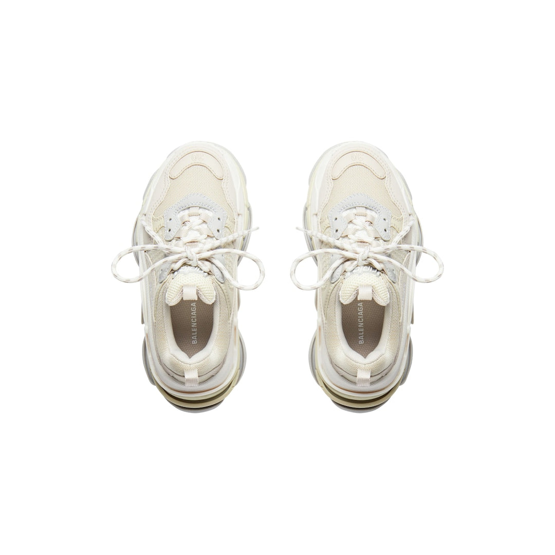 BALENCIAGA Kids - Triple S Sneaker in Beige/white