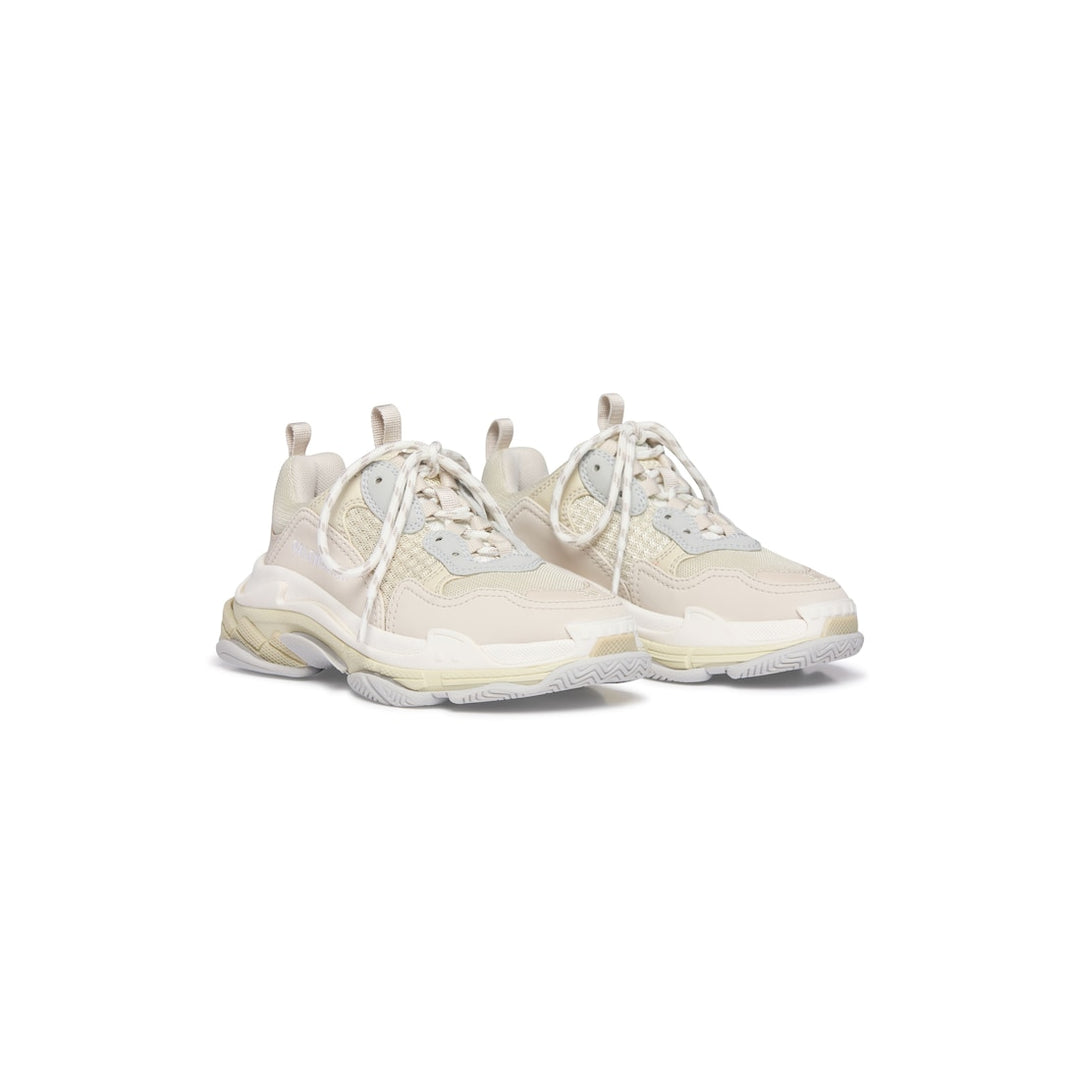 BALENCIAGA Kids - Triple S Sneaker in Beige/white