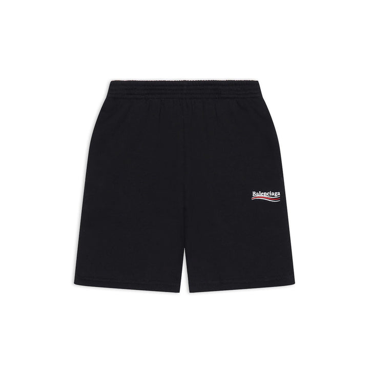 BALENCIAGA KIDS - POLITICAL CAMPAIGN JOGGING SHORTS IN BLACK