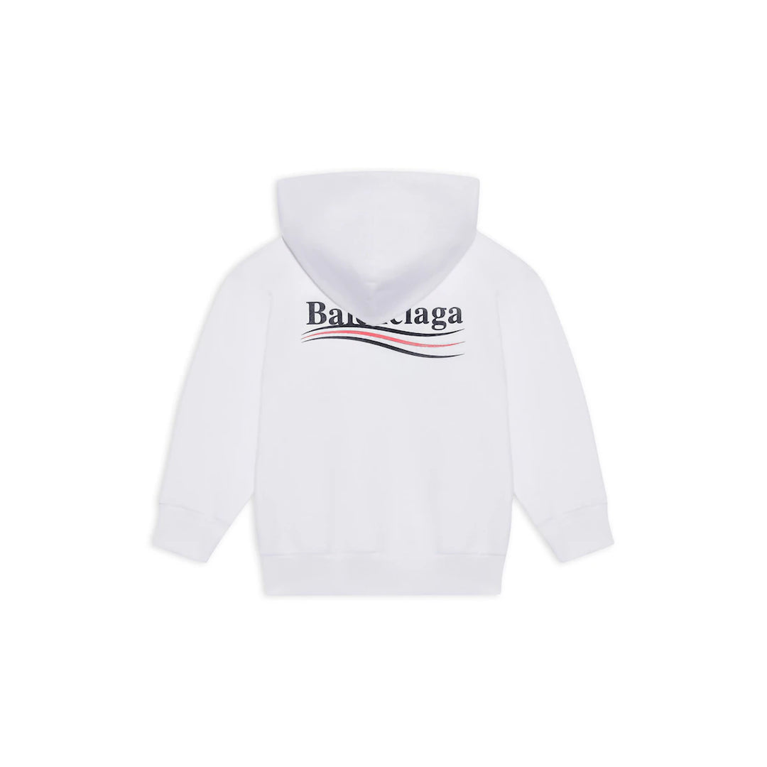 BALENCIAGA KIDS - POLITICAL CAMPAIGN HOODIE IN WHITE
