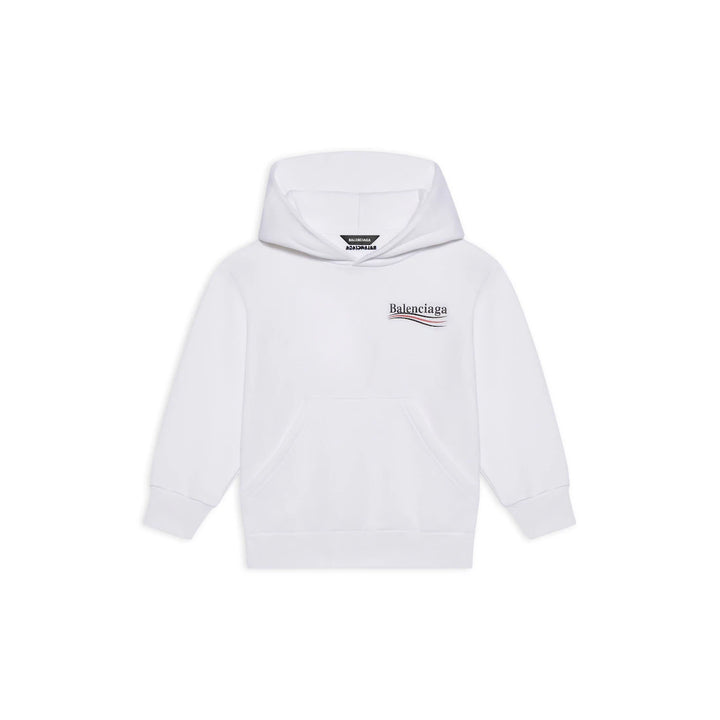BALENCIAGA KIDS - POLITICAL CAMPAIGN HOODIE IN WHITE