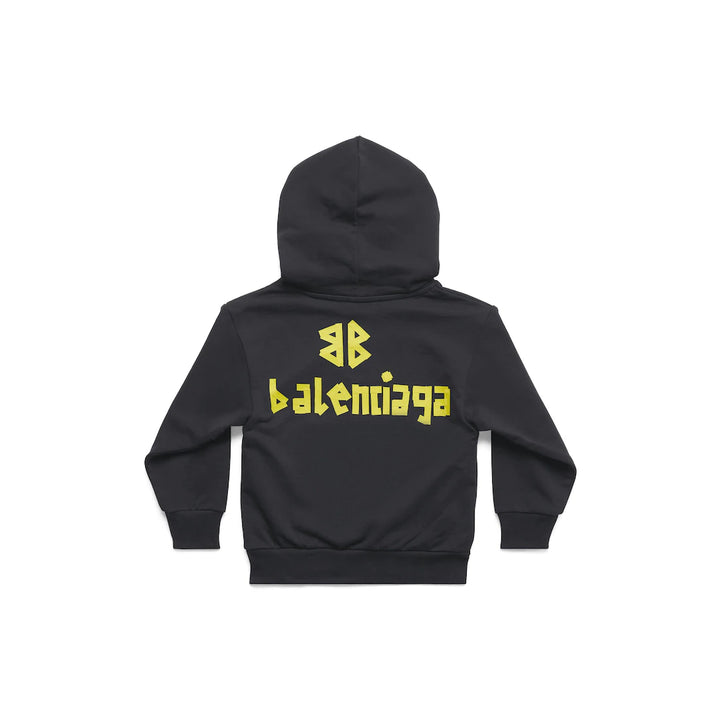 BALENCIAGA KIDS - TAPE TYPE HOODIE IN BLACK FADED