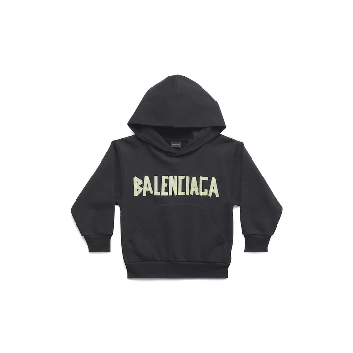 BALENCIAGA KIDS - TAPE TYPE HOODIE IN BLACK FADED
