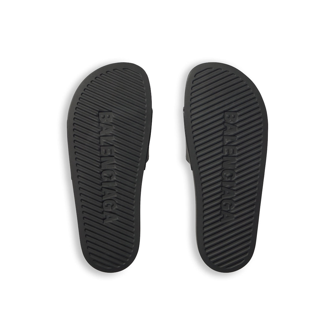 BALENCIAGA  Men's Pool Slide Sandal in Black/white