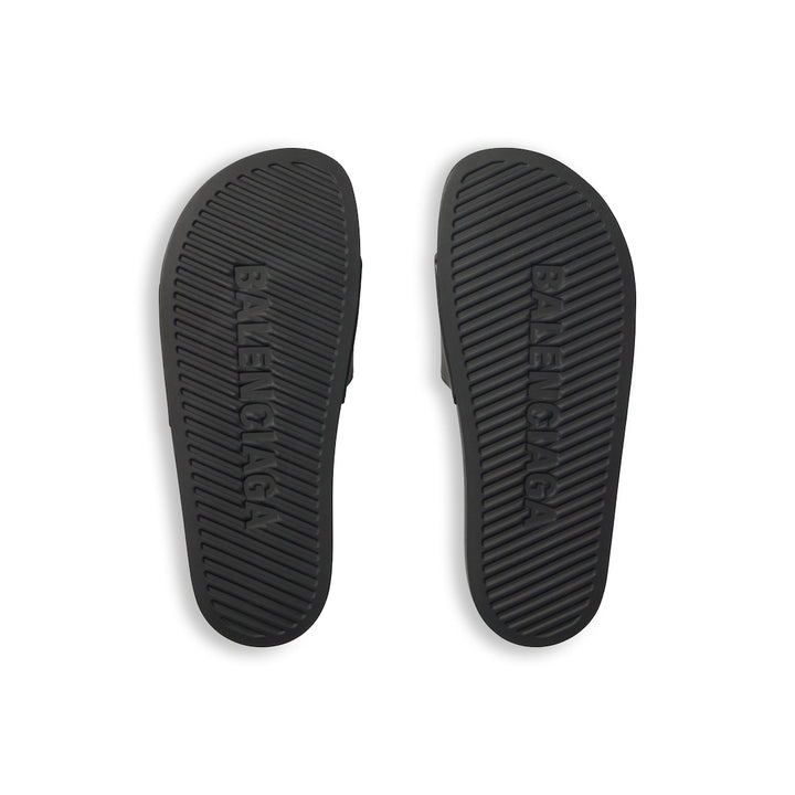 BALENCIAGA  Men's Pool Slide Sandal in Black/white