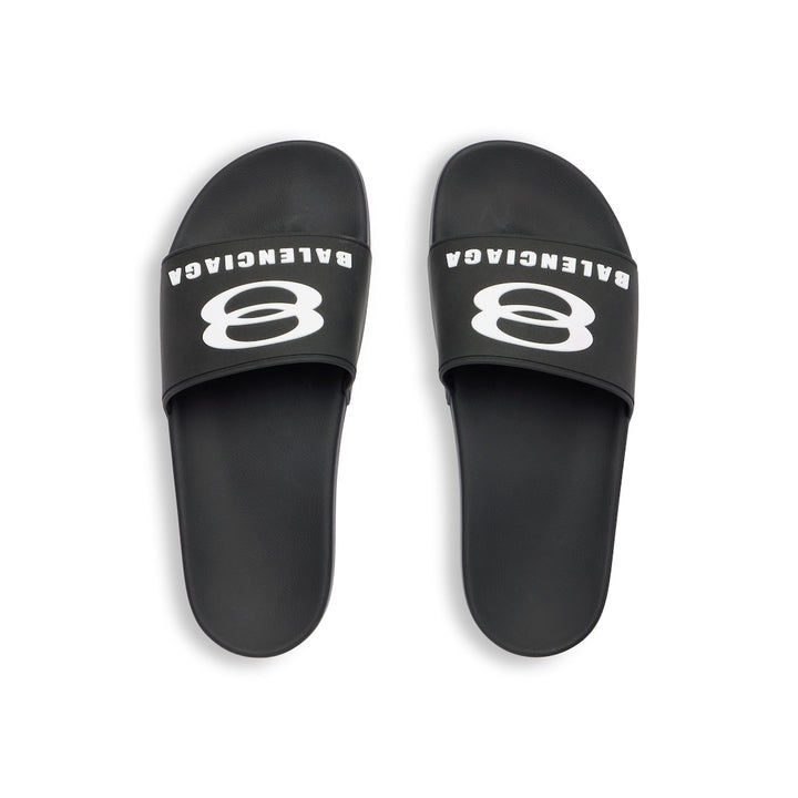 BALENCIAGA  Men's Pool Slide Sandal in Black/white