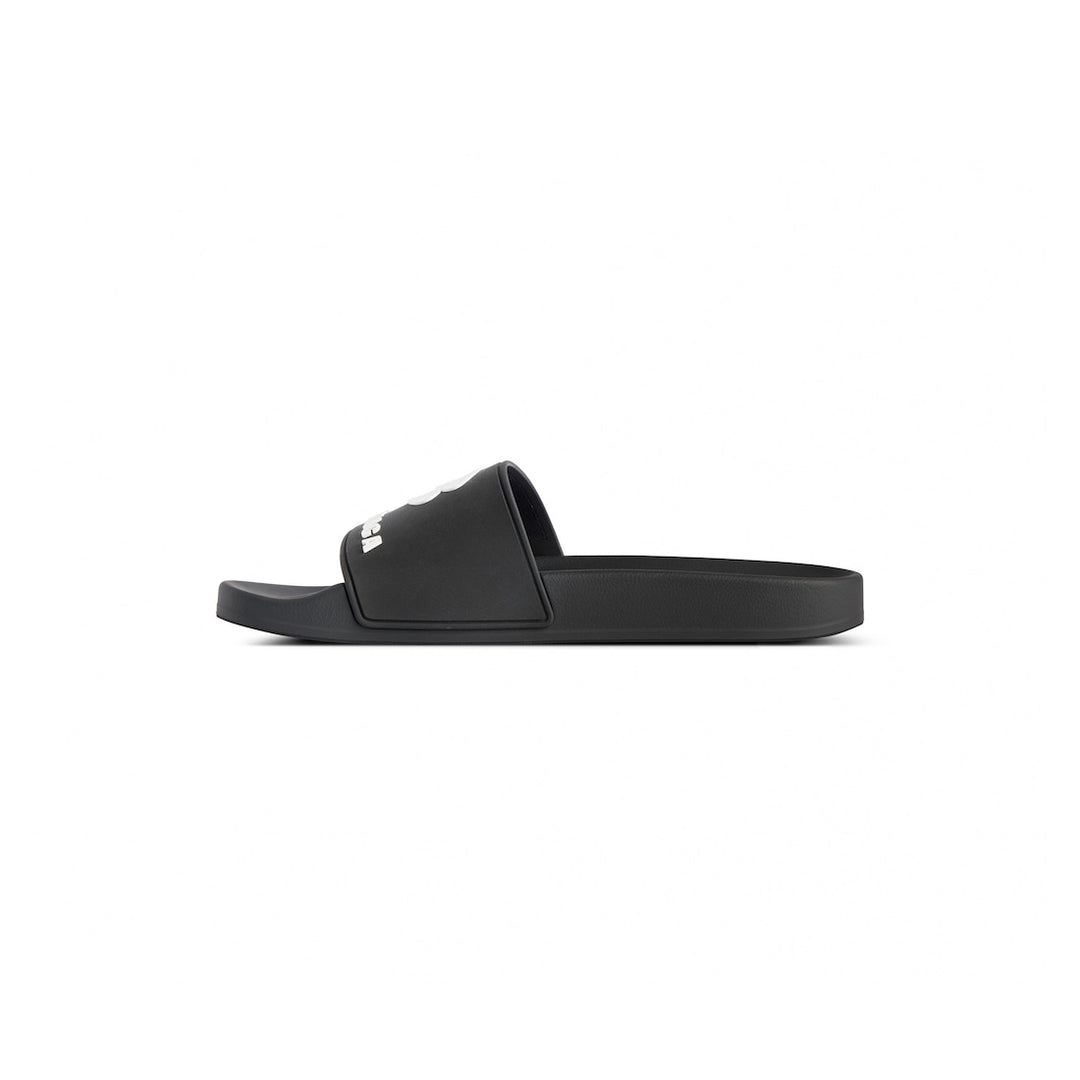 BALENCIAGA  Men's Pool Slide Sandal in Black/white