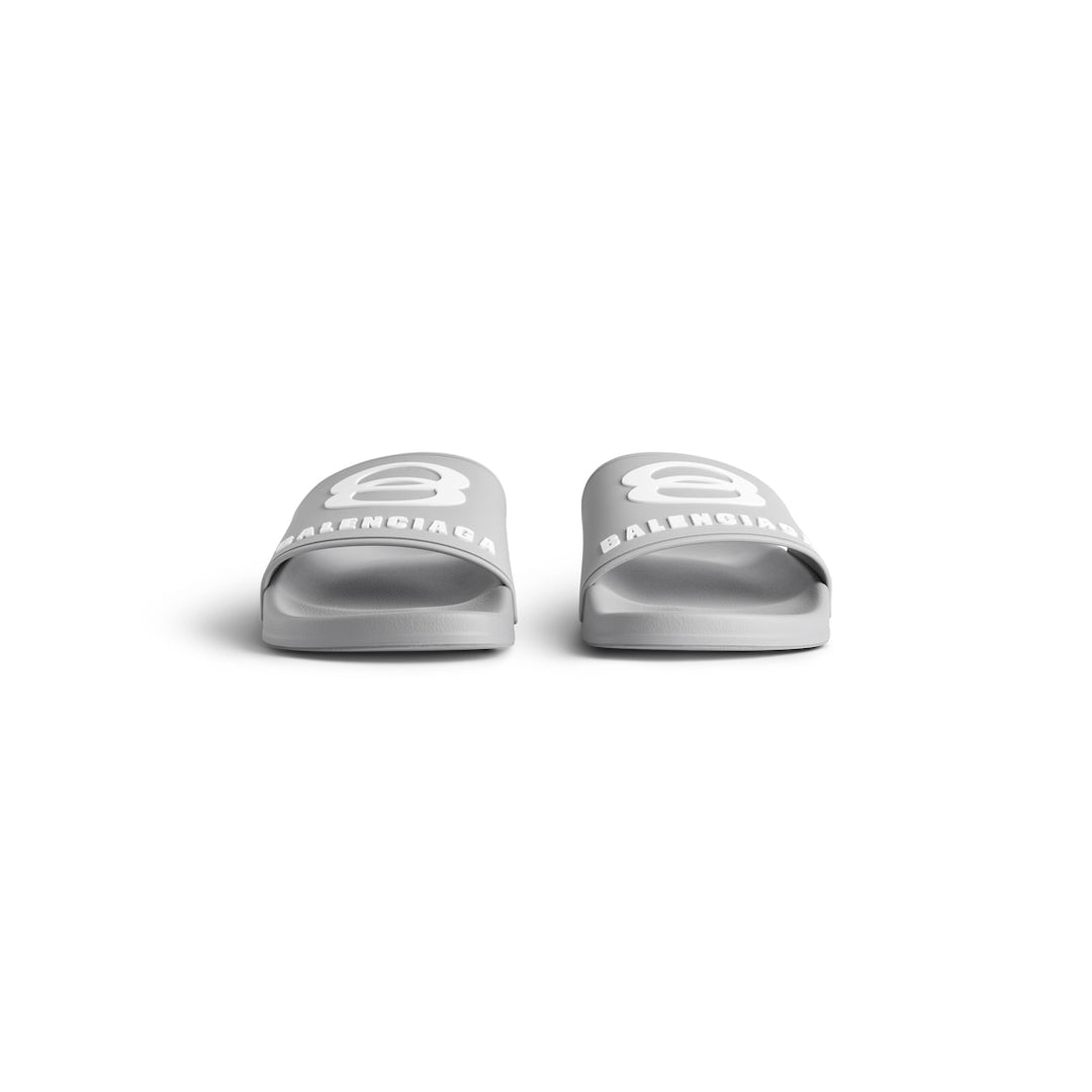 BALENCIAGA  Men's Pool Slide Sandal in Black/white