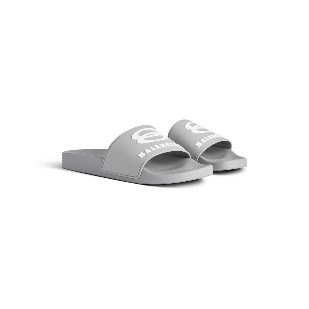 BALENCIAGA  Men's Pool Slide Sandal in Black/white
