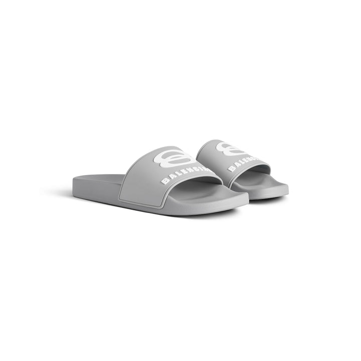 BALENCIAGA  Men's Pool Slide Sandal in Black/white