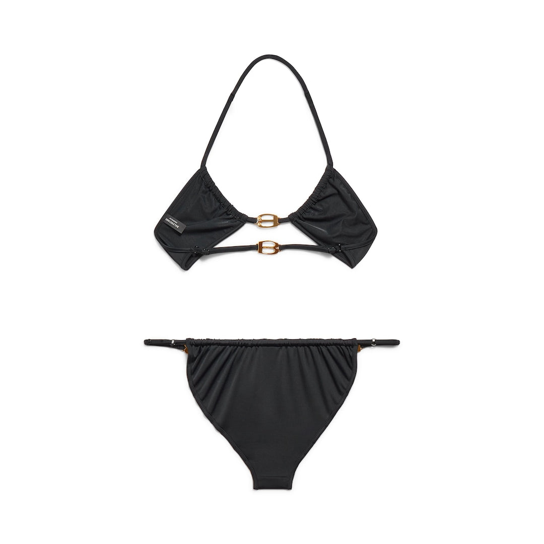 BALENCIAGA Women's Bb Buckle Bikini in Black/gold