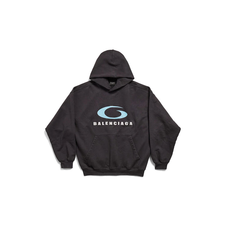 BALENCIAGA MEN'S LOOP SPORTS ICON HOODIE MEDIUM FIT IN BLACK