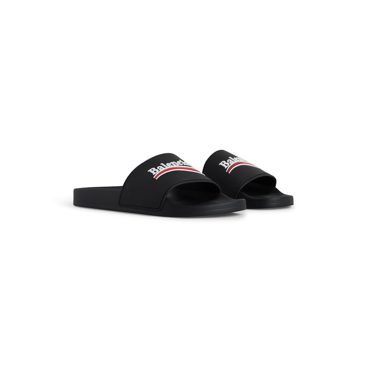 BALENCIAGA Men's Pool Slide Sandal in Black
