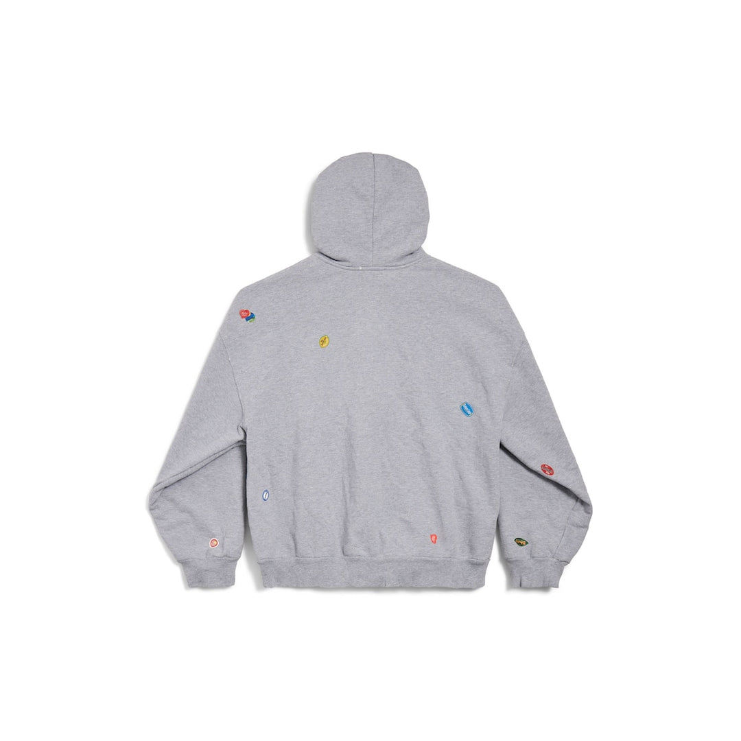 BALENCIAGA Women's Fruity Zip-up Hoodie Regular Fit in Grey