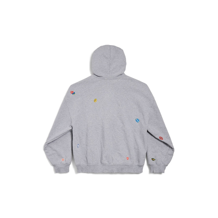 BALENCIAGA Women's Fruity Zip-up Hoodie Regular Fit in Grey